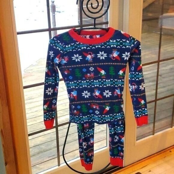 Hanna Andersson Holiday Images Multi-colored Unisex Sz 8 2-piece Pajama Set - Picture 1 of 9